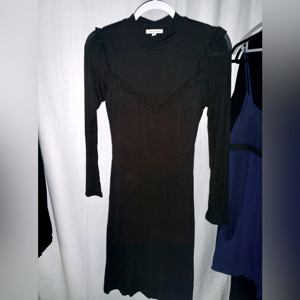 Velvet torch mock neck knit dress